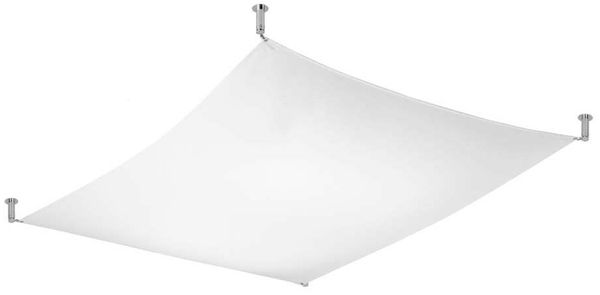 Deckenleuchte, Weiß, Chrom, Stoff, Glas, Stahl, L 130 cm