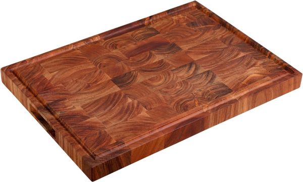 KESPER® Tranchierbrett mit Saftrille, aus Akazie, Massivholz, (1-St), mit Griffmulden