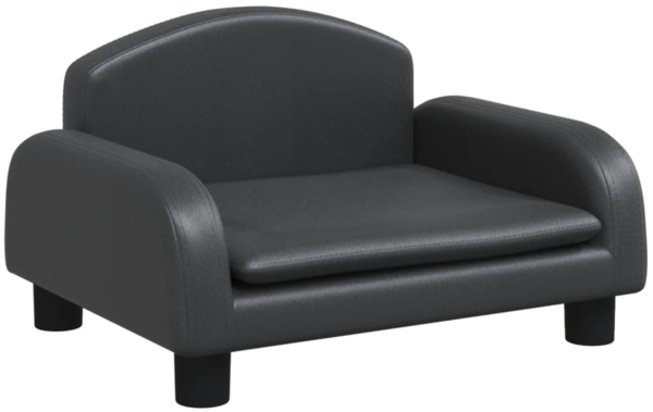 vidaXL Hundebett, Kunstleder, Schwarz, 50 x 40 x 30 cm