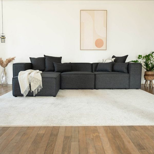 HOME DELUXE Ecksofa Modulares Sofa FINO - L 327x207, individuell Stellbar 4 Teile, Couch, Wohnzimmersofa, Modulsofa