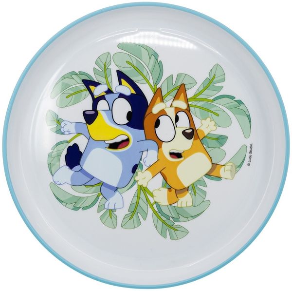 Bluey Kinder Teller mit rutschhemmender Basis Premium Bicolor für Esstisch und Alltag