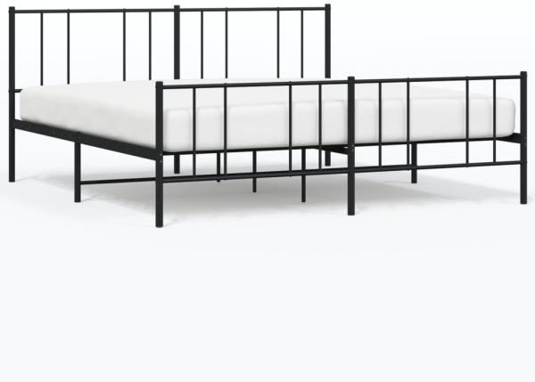 vidaXL Bettgestell mit Kopf- und Fußteil Metall Schwarz 200x200 cm 352505