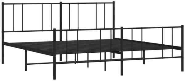 vidaXL Bettgestell mit Kopf- und Fußteil Metall Schwarz 200x200 cm 352505 Bild 2