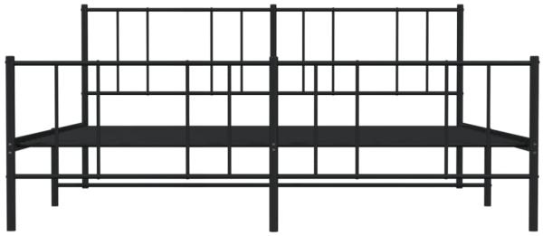 vidaXL Bettgestell mit Kopf- und Fußteil Metall Schwarz 200x200 cm 352505 Bild 5