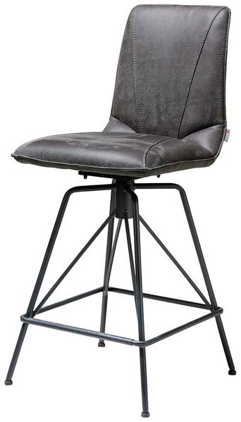 Tresenstuhl Mac, Metall, Mikrofaser, Schwarz, 45 x 100 x 55 cm