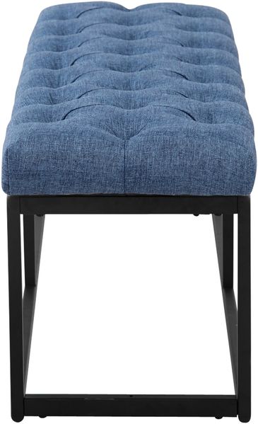 Sitzbank MEXICO - Stoff Blau 150x38x46 cm | Sitzbank Flur Sitzhocker Esszimmerbank Polsterbank Schlafzimmerbank Bild 4
