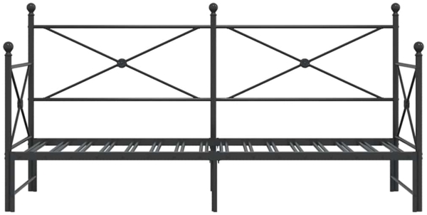 vidaXL Tagesbett Ausziehbar ohne Matratze Schwarz 80x200 cm Stahl 4104673 Bild 5