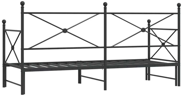 vidaXL Tagesbett Ausziehbar ohne Matratze Schwarz 80x200 cm Stahl 4104673 Bild 7