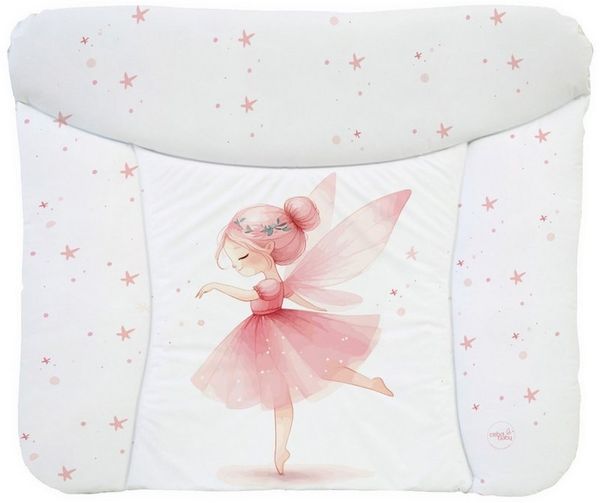 Ceba Baby® weiche Wickelauflage 75x72 cm - Doppelseitige Baby Wickelunterlage - Wickeltischauflage für Junge und Mädchen - Wasserdicht, abwaschbar - OEKO-TEX - Made in EU - Rosa Fee
