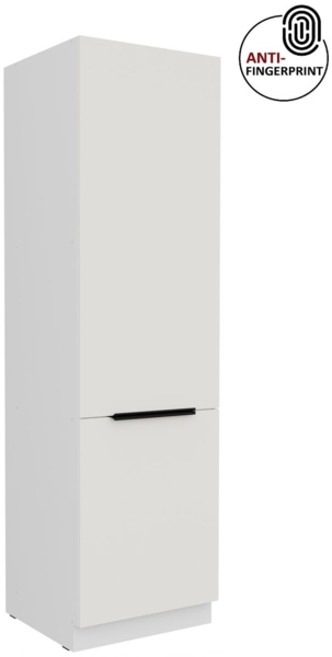 Küchen Hochschrank 60 cm Küche ARIA Weiss ultra matt + Weiss matt, hochwertige Fronten mit Anti Fingerprint Beschichtung, Soft-Close Küchenzeile Küchenblock