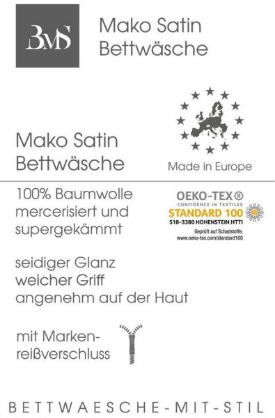 Mako Satin Wende Bettwäsche stahlgrau gold 200x200 + 2x 80x80 Bild 3