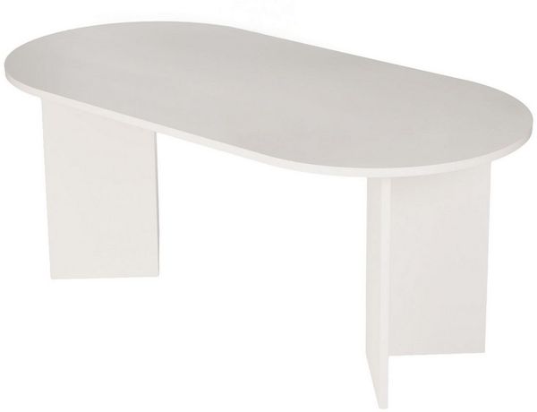 Elegant White Dining Table, 180 x 75 x 89.5 cm | 100% Melamine Coated Particle Board, 25 mm Thick | Perfect for Modern Dining Spaces