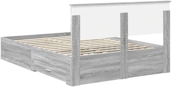 vidaXL Bettrahmen Graues Sonoma 140 x 200 cm Holzwerkstoff 3408268 Bild 10