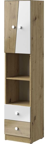 Bücherregal ""Nero"" Standregal 40cm artisan eiche weiß Hochglanz