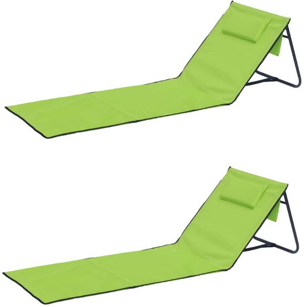 Strandliege Strandmatte Matte Badematte Liege faltbar Tasche hellgrün 2er Set