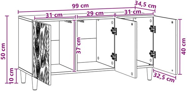 vidaXL TV-Schränk 99 x 34,5 x 50 cm Grau Sonoma Holzwerkstoff 895181 Bild 10