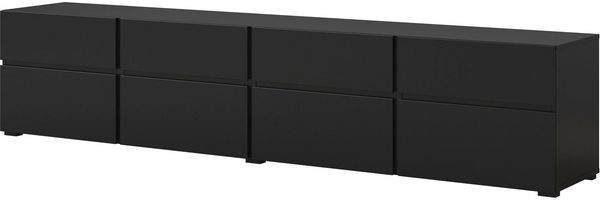 OTTO home Lowboard Cross, moderne grifflose TV-Kommode,4 Klappen/4 Schubkästen, Breite 225 cm, TV-Schrank mit viel Stauraum, TV-Board