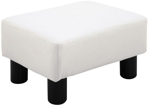 HOMCOM Fußhocker Eingangbank Rückenfreier Hocker (Bank Sitzbank Chesterfield, 1 St, Beinstütze Sitzhocker), Weiß 40 x 30 x 24 cm