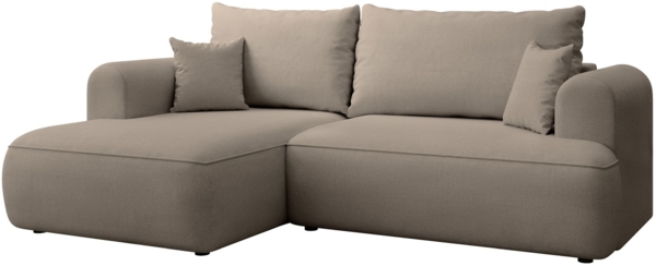 Selsey ''Ovo Mini' Eckschlafsofa linksseitig mit Stauraum, Easy-Clean-Chenille-Bezug, greige, 93 x 238 x 156 cm