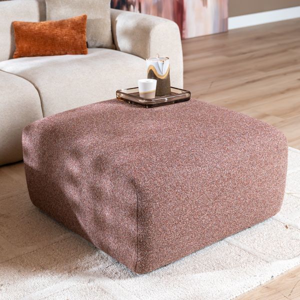Bronx71 Hocker Maine Bouclé rot/rosa