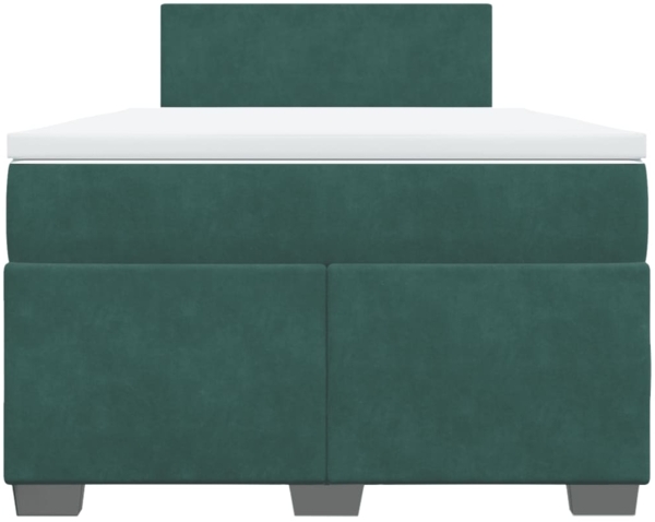 vidaXL Boxspringbett mit Matratze Dunkelgrün 120x200 cm Samt 3288579 Bild 5