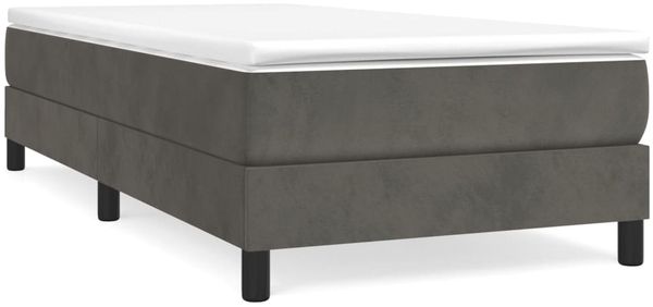 vidaXL Boxspringbett mit Matratze Dunkelgrau 90x190 cm Samt 3144304 Bild 2