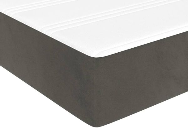 vidaXL Boxspringbett mit Matratze Dunkelgrau 90x190 cm Samt 3144304 Bild 8