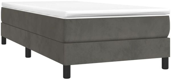 vidaXL Boxspringbett mit Matratze Dunkelgrau 90x190 cm Samt 3144304 Bild 3