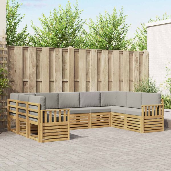 vidaXL Outdoor-Sofagarnitur 7 pcs Weiß und Hellgrau 3392496