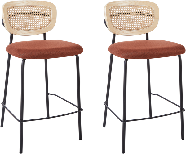 Set mit 2 Barstühlen MAYETTA Rattan Orange