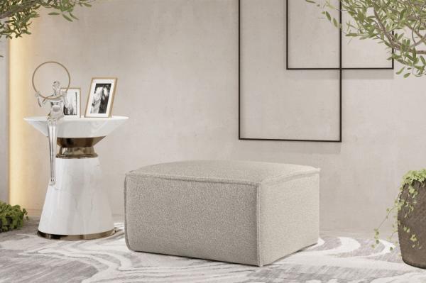 Polsterhocker Designerhocker CELES PREMIUM 65x65 cm Stoff Ascot Bukla Beige