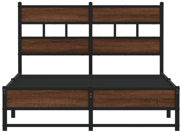 vidaXL Metallbett ohne Matratze Eichen-Optik 120x190 cm 4017323 Bild 3