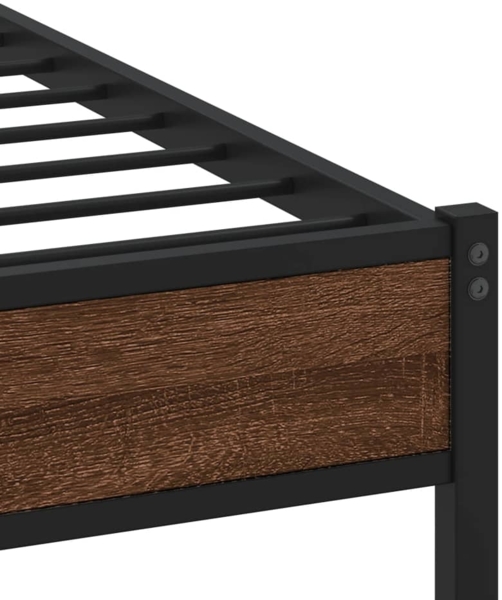 vidaXL Metallbett ohne Matratze Eichen-Optik 120x190 cm 4017323 Bild 6
