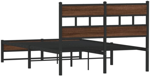 vidaXL Metallbett ohne Matratze Eichen-Optik 120x190 cm 4017323 Bild 5