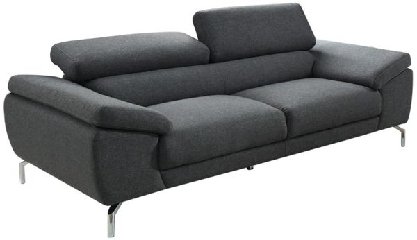 Vente-unique - Sofa 3-Sitzer - Stoff - Grau - GRETEL