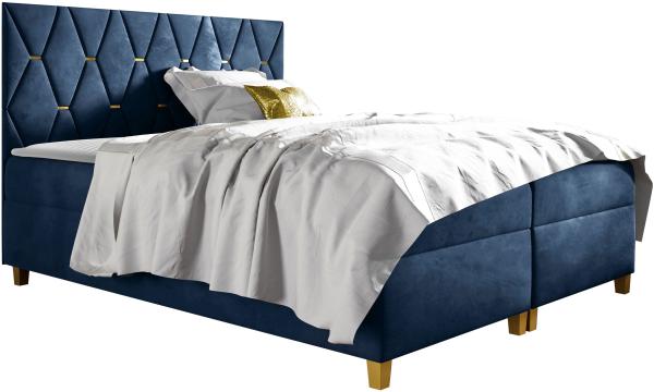 Boxspringbett 'Irossu' blau 140 x 200 cm