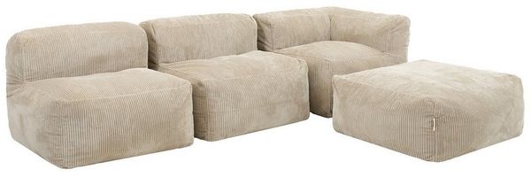 icon Sofa Modulares Ecksofa 4 Stück aus Kunstfell Flauschig „Zen“, Spar-Set, Schaumstoff Füllung, für Wohnzimmer, für Schlafzimmer