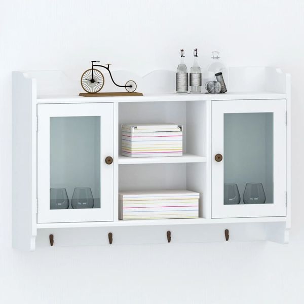 MDF Wandschrank Bücher/DVD/Gläser Aufbewahrung weiß