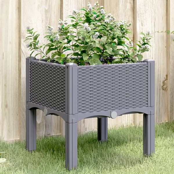 vidaXL Pflanzkasten mit Beinen Blaugrau 40x40x42 cm PP 367886