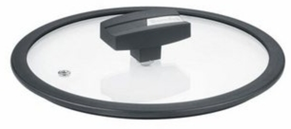 Berndes Balance Glasdeckel mit Silikonring, Spezialglas, Transparent / Schwarz, Ø 16 cm, 007816