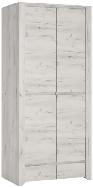 Jugendzimmer Kleiderschrank Schrank Angel 84x58x191cm weißeiche 2-türig