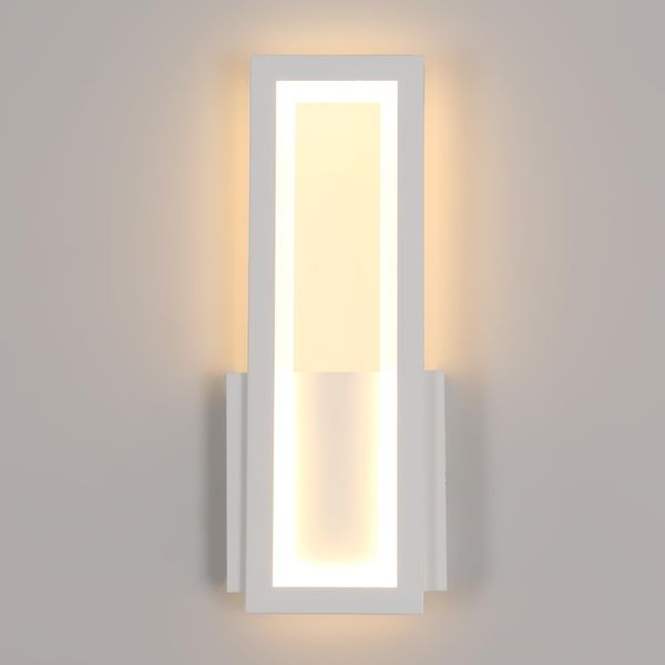 Osairous Wandleuchte LED Innen Modern, 16W 2000LM Wandlampe Acryl LED, Weiß Flur Wandbeleuchtung Warmweiß 3000K für Schlafzimmer Korridor Wohnzimmer Treppe, 32CM