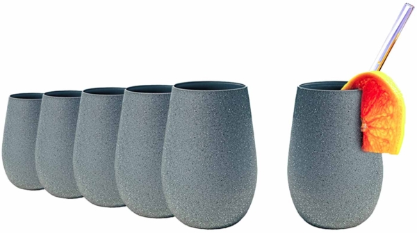 Stölzle Lausitz STONES Becher 465 ml kiesel 6er Set