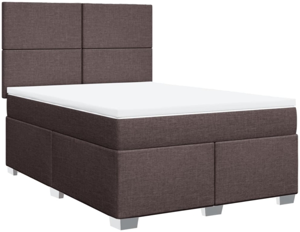 vidaXL Boxspringbett mit Matratze Dunkelbraun 160x200 cm Stoff 3290535