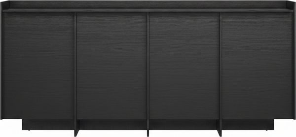 skølm 'Meili' Kommode schwarz, mit 4 Push-to-Open Türen und 8 Fächern, Sideboard, 180x38x85 cm