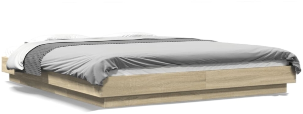 vidaXL Bettgestell Sonoma-Eiche 150x200 cm Holzwerkstoff 3281184