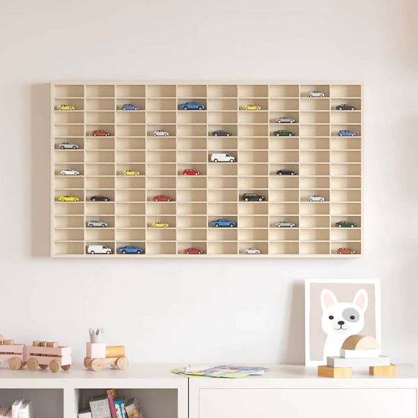 vidaXL Wanddisplay-Case mit Regal Beige 98 x 4,5 x 55 cm Holzwerkstoff 42015608
