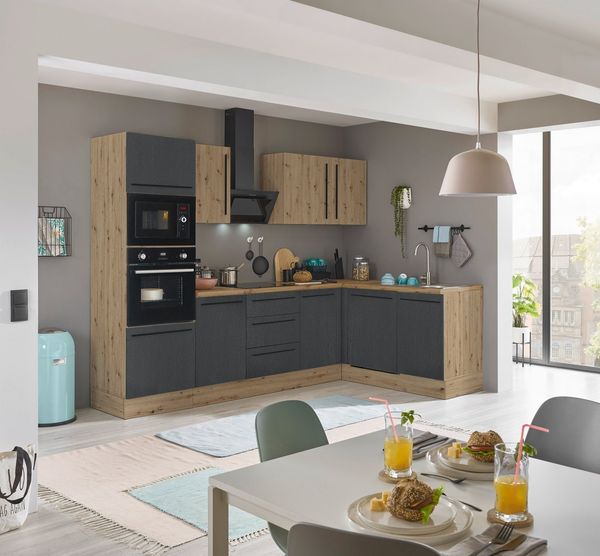 KOCHSTATION Winkelküche Florida, Stellbreite 280x165 cm, wahlweise mit E-Geräten, mit Softclose für Türen und Schubkästen