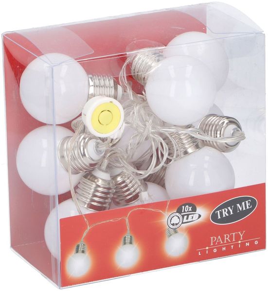 LED Lichterkette 10 Glühlampen warmweiß Batteriebetrieb Dekobeleuchtung