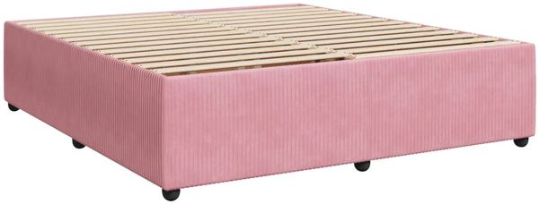 vidaXL Boxspringbett mit Matratze Rosa 200x200 cm Samt 3290147 Bild 10